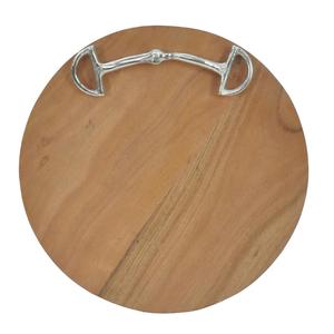 Bandejas decorativas de madera para servir té y aperitivos, bandeja redonda para pizza, diseño de bocado de caballo plateado, últimas bandejas de bambú, suministros para hoteles - Product Image 2