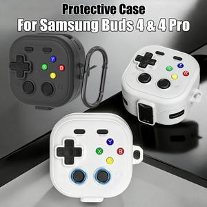 Étui pour écouteurs Samsung Galaxy Buds 4/4 <span class=keywords><strong>Pro</strong></span> 2026, design mignon de manette de jeu, étui en silicone avec porte-clés pour écouteurs Buds 4/4 <span class=keywords><strong>Pro</strong></span> - Product Image 1