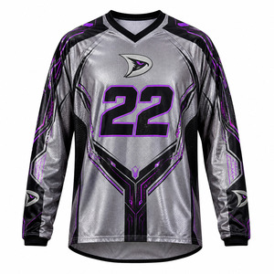 OEM Custom Reflective Metallic <b>Silver</b> Motocross Jersey Unbranded Polyester Mesh Dirt Bike Racing Shirt - Product Image 2