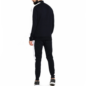 Men's White Striped Tracksuit Full <b>Zip</b> <b>Hooded</b> Sport Wear Jogging Suit Autumn Casual Athletic Outfit Regular Fit Polyester Cotton - Product Image 2