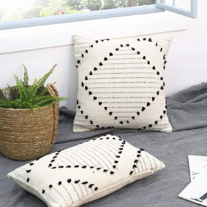Soft Decorative <b>Throw</b> Pillow Featuring Textured Floral Surface Minimalist Style 100% Polyester Filling Charming <b>Pom</b> <b>Pom</b> Trim - Product Image 4