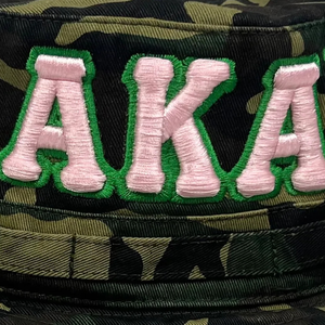 AKA <b>Camo</b> Boonie Hat Pink Embroidered Letter Camouflage Wide Brim Outdoor Adjustable Cotton Headwear Casual Fashion Hat - Product Image 6
