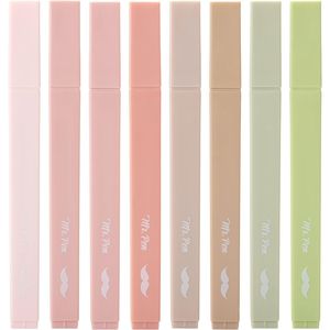 Juego de 8 Marcadores Estéticos con Punta Biselada, Colores Boho, Sin Sangrado, Colores Pastel para Biblia, Surtido de Colores Bonitos - Product Image 1