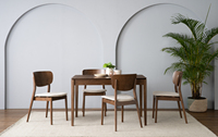Table à manger rectangulaire moderne et minimaliste en bois massif noyer foncé, durable, extensible, avec feuilles papillon escamotables, mobilier domestique facile à assembler