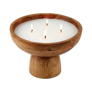 Designs tendances : Bols à bougies en bois, Décoration style ferme, Bols en bois de manguier pour bougies, Décoration de Noël, de mariage et d'anniversaire - Product Image 1