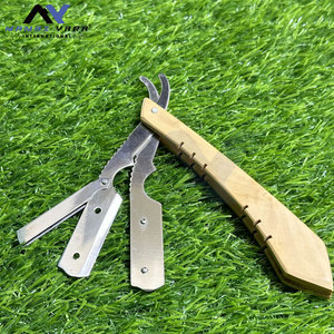 Custom Barber Razors Wooden Handle & <b>Swing</b> Lock Stainless Steel Beard & Throat Shaving Razors Wholesale OEM Branding Factory - Product Image 4