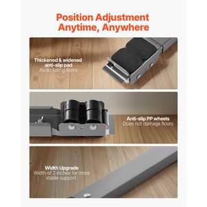 Heavy Duty 330 Lbs Load Capacity <b>Appliance</b> Rollers Adjustable Base Furniture <b>Dolly</b> for Washer Dryer Home <b>Appliance</b> Parts - Product Image 4