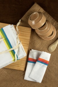 100% Cotton Eco-Friendly Woven Striped Quick-Dry Custom <b>Label</b> Machine Washable Square <b>Kitchen</b> Towels From Tamil Nadu - Product Image 6