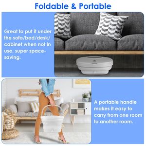 Masajeador eléctrico plegable para pies, 24 niveles de calefacción, 6 temporizadores, 6 rodillos de masaje, 48 guijarros simulados, bañera plegable para pies - Product Image 6