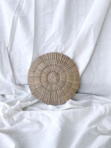 Tapete Ovalado de Bambú Hecho a Mano, Tejido Natural, Estilo Wabi Sabi, 400 mm de Diámetro - Product Image 5