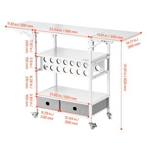 Carrello Portaoggetti Pieghevole Compatibile con Macchina Cricut, Tavolo Richiudibile con Lati Pieghevoli per Materiali Creativi - Product Image 5