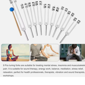 Kit de 9 Diapasons Chakra pour Thérapie Sonore et Guérison ADN - Instrument Musical - Product Image 1