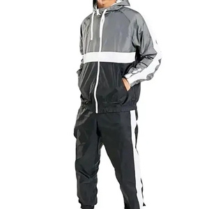 Custom Men Sets Two Piece Custom Windbreaker Shorts and <b>Jacket</b> Tracksuit Reflective Zip up Nylon Two Piece Windbreaker Short Set - Product Image 1