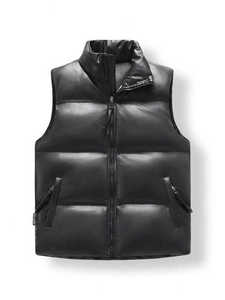 Men's Black PU <b>Leather</b> <b>Vest</b> Stand Collar Zipper Closure Windproof Winter Casual Outer Wear Zipro Industries Customized 2026 Best - Product Image 1