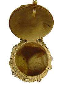 Bolso de mano de noche personalizado al por mayor con malla metálica brillante para uso diario y bodas, con diseños de solapa tipo cubo. - Product Image 3