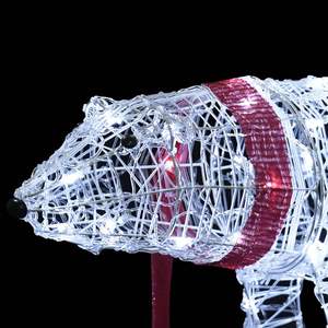 Décoration lumineuse de Noël en acrylique en forme d'ours avec 45 LED, dimensions 28"x7.9"x15" pour une décoration festive de la maison - Product Image 3