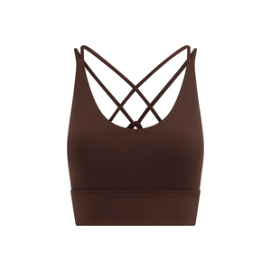 Best Quality Women's High Support Yoga Sports Bra Adjustable Straps Front Logo Spandex/Nylon Customizable Sizes Wholesale - Product Image 6