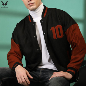 Winter Warm Fleece Varsity Jacket Custom Sweatshirt Fabric Snap Button Casual Cheap Blank Sports Bomber Jackets - Product Image 5
