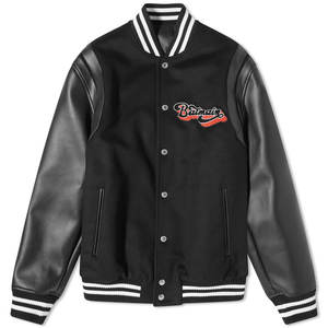 Custom Embroidered Men's Varsity <b>Jacket</b> PU Leather Sleeve Wool Bomber <b>Jacket</b> Vintage Streetwear <b>Patchwork</b> Letterman <b>Jacket</b> - Product Image 1