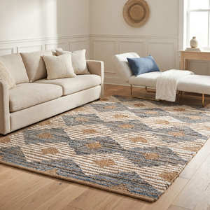 Alfombra Kilim Geométrica Hecha a Mano, Mezcla de Algodón, Rectangular, Estilo Vintage, Alfombra para Sala de Estar con Borde de Flecos, Alfombras Kilim para Dormitorio - Product Image 5