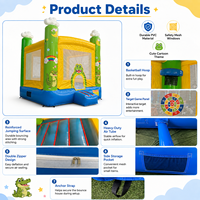Structure gonflable commerciale en forme de crocodile avec jeu de basket-ball et cible, durable, portable, en PVC de haute qualité, garantie 3 ans
