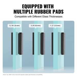 40 supports de garde-corps carrés en verre trempé de 0,31 à 0,47 pouces, pince de fixation en acier inoxydable 304 pour verre - Product Image 4