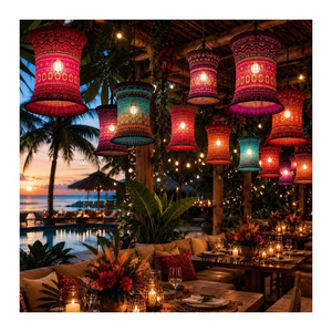 Lámpara Colgante de Tela Estilo Hmong Hecha a Mano en Vietnam, Brocado Navideño 2026, Ideal para Decoración de Árboles de Navidad, Cafeterías y Fiestas, Venta al Por Mayor - Product Image 4