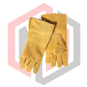 ถุงมือเชื่อมหนังวัวคุณภาพสูง ถุงมือป้องกันเต็มรูปแบบ ระบายอากาศได้ดี ทนต่อการฉีกขาด ทนต่อการสึกหรอ ป้องกันความร้อน - Product Image 3