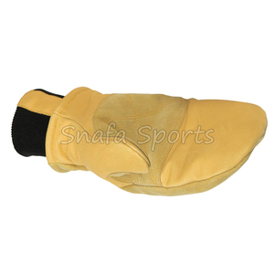 Unisex Yellow Leather Winter <b>Mittens</b> Thermal Insulated Pull-On Outdoor Riding <b>Gloves</b> - Product Image 3
