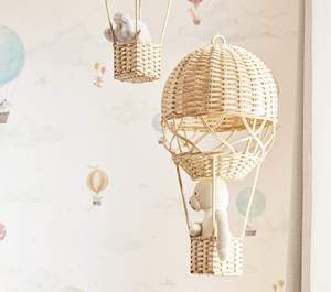 Décoration de plafond artisanale populaire en forme de montgolfière, en rotin tressé, pour chambre d'enfant, décoration murale intérieure - Product Image 3