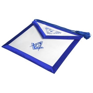 Tablier de Maître Maçon de Loge Bleue - Coton blanc de qualité supérieure, motif carré et compas, Régalia Maçonnique, Tablier Cérémoniel Durable pour Franc-Maçon - Product Image 3