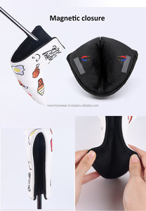 Vente en gros de logo brodé personnalisé en cuir PU magnétique lame amusante maillet blanc couvre-tête de putter de club de golf - Product Image 5