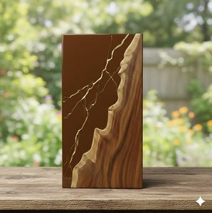 Luxury Brown & Gold Resin Cremation Urn Modern Wood <b>Memorial</b> <b>Keepsake</b> Luxury Handcrafted Rosewood Urn <b>Box</b> Handcrafted Rosewood - Product Image 4