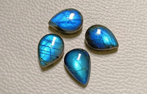Cabujón de Labradorita Azul Flash en Forma de Pera de 13x18mm, Gema Suelta Pulida con Base Plana para Fabricación de Joyas, Lote Calibrado - Product Image 2