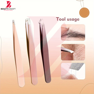 Pinzas de Acero Inoxidable con Marca Privada Personalizada, Herramientas Profesionales para Depilar con Logotipo Personalizado para Maquilladores y Salones de Belleza - Product Image 4