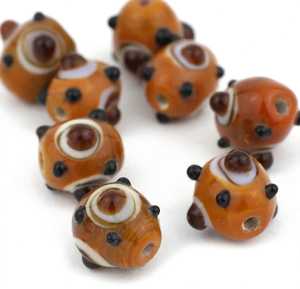 ลูกปัดแก้วแฮนด์เมดลายจุดและลายตาแมวทรงกลมสำหรับทำเครื่องประดับ DIY - Product Image 2