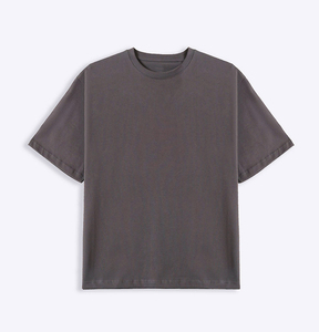 T-shirt surdimensionné 100 % coton, col rond, manches courtes, couleur unie, décontracté, épaules tombantes, effet délavé, logo personnalisé - Product Image 1