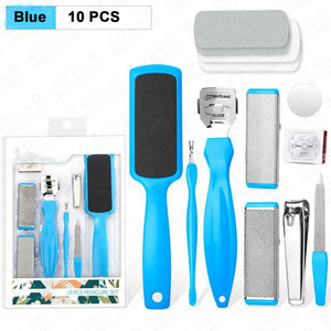 Stainless Steel Pedicure Kit Blue Foot Grooming Tools Nail Care Set with Dead Skin Remover Private Label - Product Image 5
