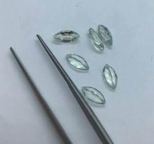 Piedras preciosas sueltas de amatista verde natural con corte marquesa de 3-20 mm, piedras de amatista verde para engaste de anillos y colgantes, fabricación de joyería al por mayor. - Product Image 3