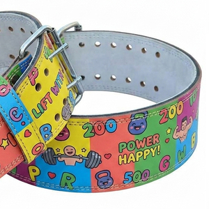 Power-lifting Prong Anime Belt <b>Back</b> <b>Support</b> Gym Trainer Anime Belts 10MM Weightlifting Double Prong Printed Belt - Product Image 3