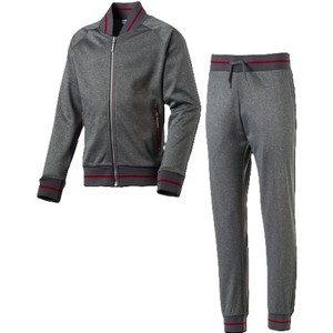 Ensemble de survêtement gris-bleu pour homme, sweat-shirt à col montant entièrement zippé et pantalon respirant, tenue sportive d'automne, coupe classique, polyester - Product Image 4