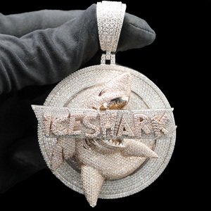 Ice Legacy Custom Iced Diamond <b>Name</b> Pendant Cuban Link <b>Chain</b> Stainless Steel Tibetan Silver Rhodium Plated Hip Hop Style Unisex - Product Image 2