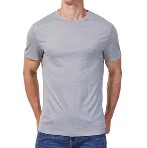 T-shirt 100% laine mérinos, streetwear, manches courtes, col rond, respirant, doux, vêtements de sport, tricoté en laine, pour homme, par TANVEX - Product Image 3