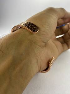Brazalete de Cobre Chapado en Oro |   Pulsera Ajustable Abierta para Mujer |   Servicio OEM ODM - Product Image 3