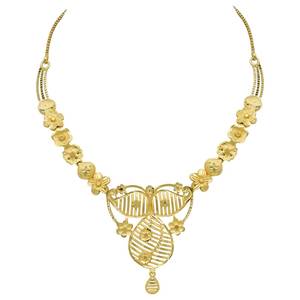 Wholesale <b>Fashion</b> <b>Necklaces</b> 14K18K24K Micron Gold Plated Forming <b>Necklaces</b> Traditional Floral Design Matching Drop Earrings Set - Product Image 5