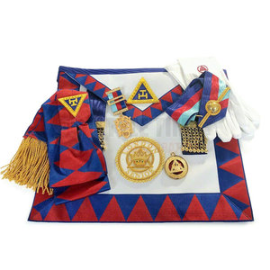 Ensemble de tablier et collier maçonniques brodés de qualité supérieure, pour événements et rassemblements cérémoniels. - Product Image 2