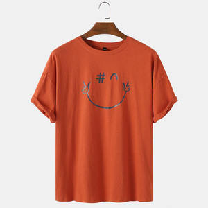 Camiseta Extra Grande Personalizada para Hombre, 100% Algodón, con Estampado de Emojis Divertidos, Transpirable, de Primera Calidad, Cuello Redondo Holgado - Product Image 4