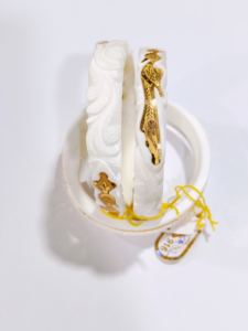 Brazalete de Concha Blanca Vintage de Oro Sólido de 22K, Joyería Tradicional Bengalí para Novia, Certificado BIS, Auténtico - Product Image 2