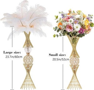 Gold <b>Crystal</b> <b>Candle</b> <b>Holder</b> Lantern Clear Diamond Pattern Candlestick Vase Table Centerpiece Custom Sizes Home Decoration - Product Image 4