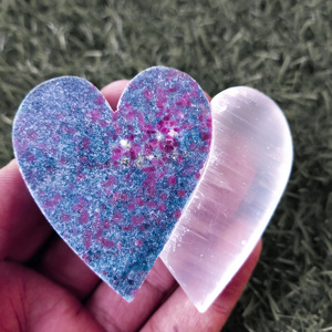 หัตถกรรมที่กำหนดเองได้ถูกผูกมัด Selenite และ Ruby Fuchsite ครึ่งหนึ่งและเต็มรูปแบบสำหรับผลิตภัณฑ์ตกแต่งกล่องเก็บคริสตัล - Product Image 1